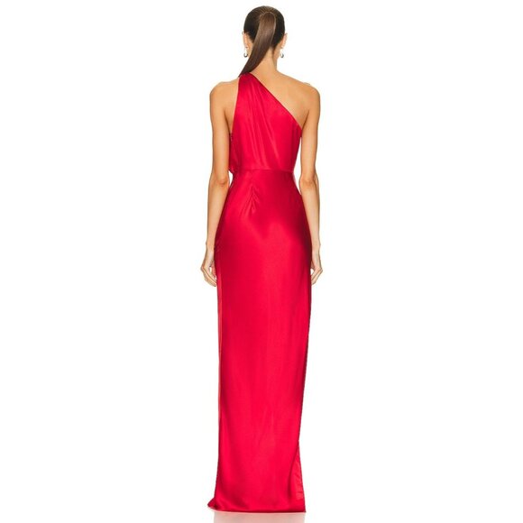 The Sei for FWRD Womens Drape Gown in Scarlet 10 New Long Maxi Formal Dress - Picture 2 of 16